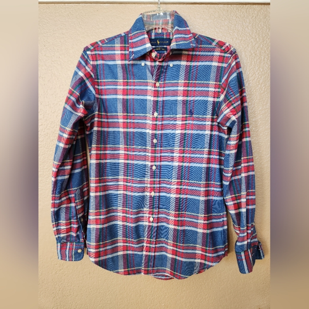 Ralph Lauren Flannel Long Sleeve Plaid Shirt size XS - Picture 6 of 9